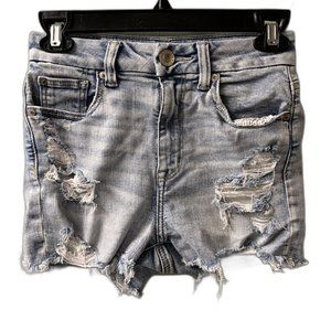 Women's American Eagle 00 Curvy Hi-Rise Shortie‎ Denim Jean Shorts